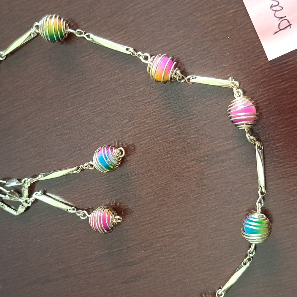 Necklace, bracelet, drop earrings - Picture 2 of 2